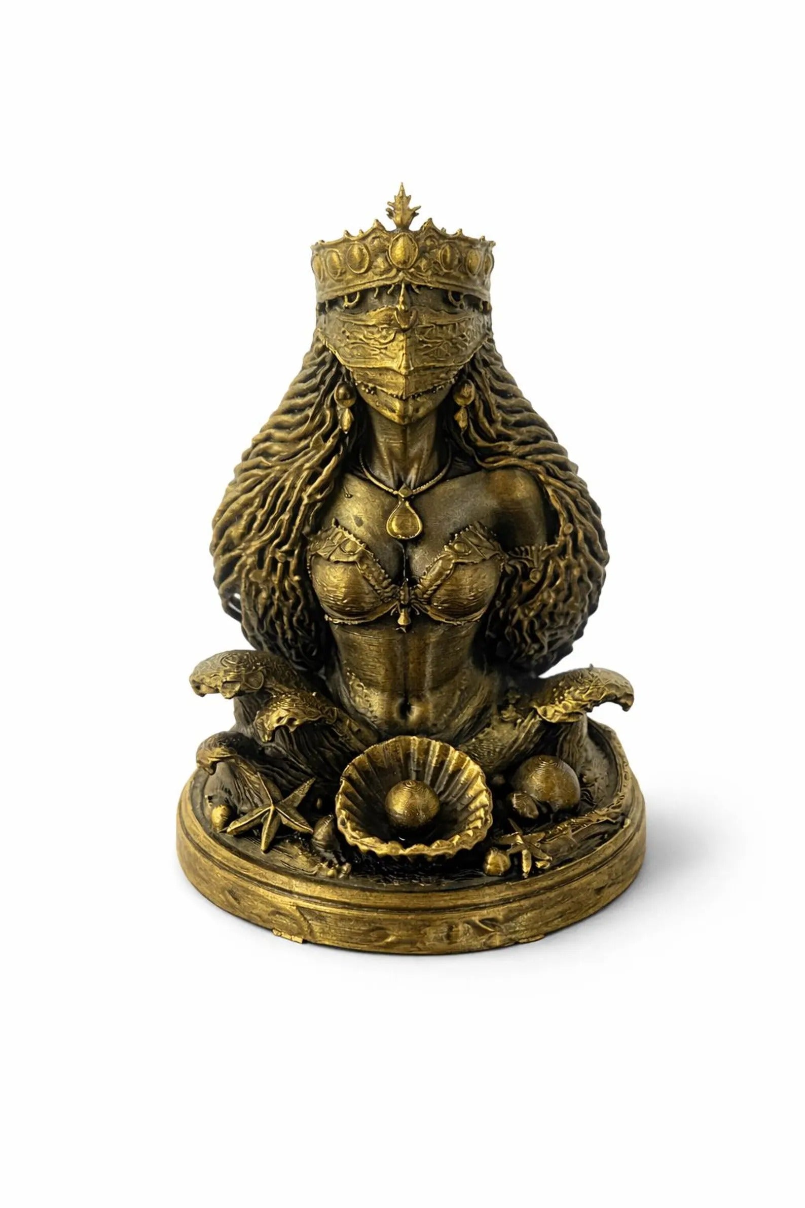 Yemaya Statue for Protection & Serenity | Yemanja Sea Goddess Sculpture | Hand Painted - Omikele