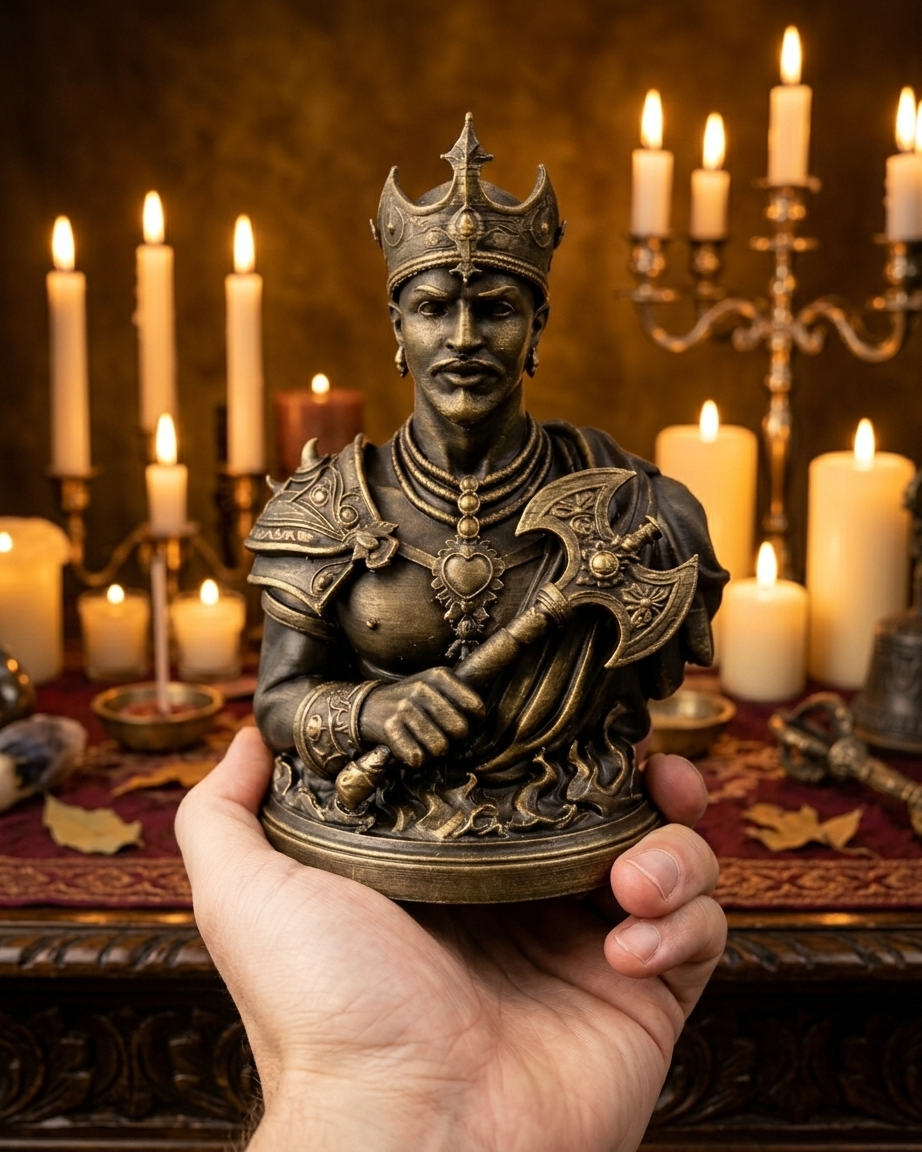 Estatua de Shangó para Justicia y Fuerza | Pintada a mano